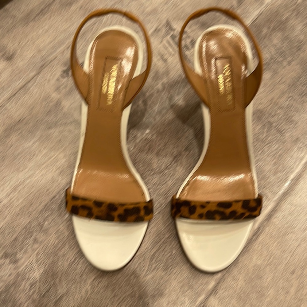 Aquazzura leopard and white heel size 35